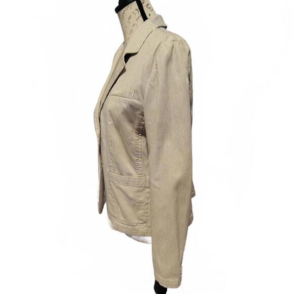 Talbots Cream Pinstripe Blazer - Picture 6 of 9